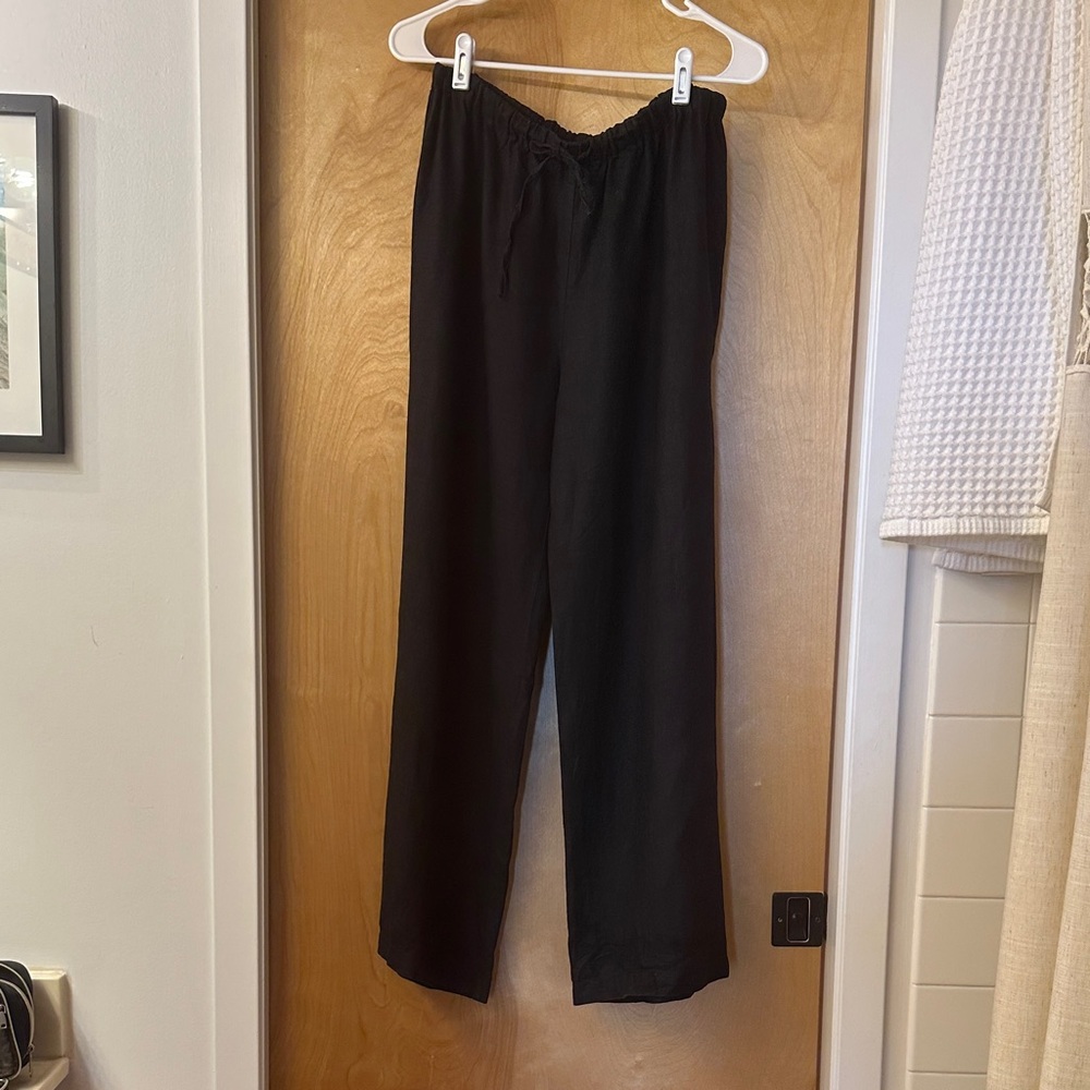 Reformation olina black linen pants size M